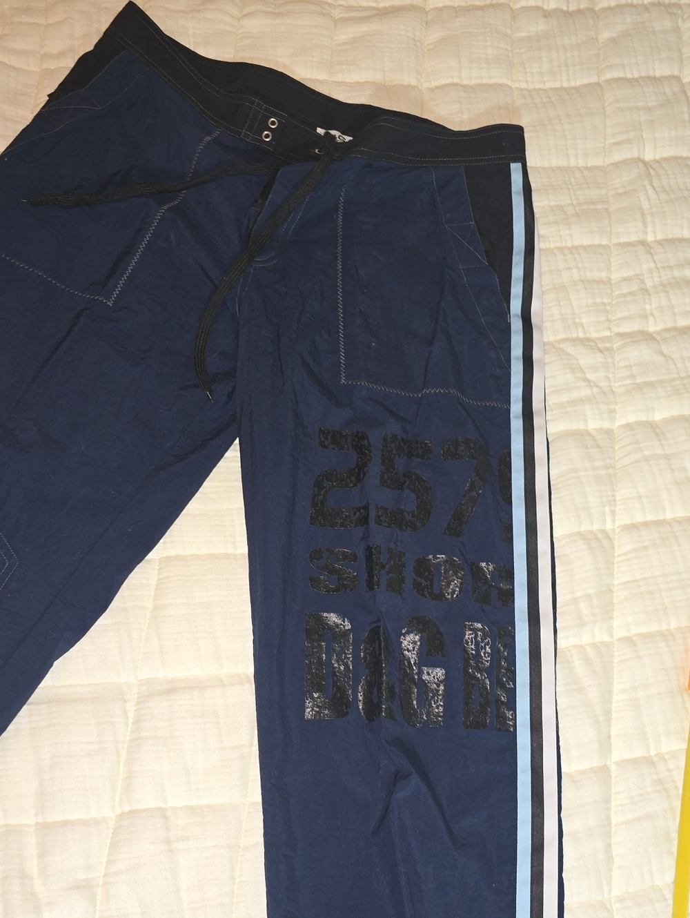 RARE Vtg Dolce & Gabbana Beachwear Track Pants With Racing Stripes